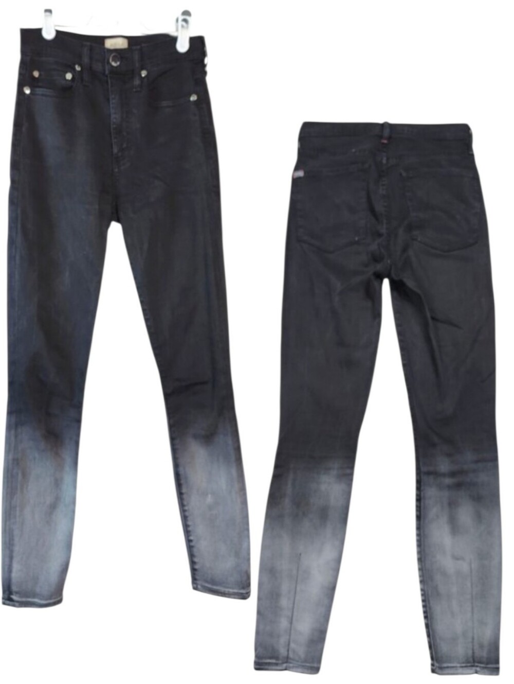 AO.LA Alice Olivia Womens Good High Rise Ankle Skinny Black Grey Ombre Jeans 25